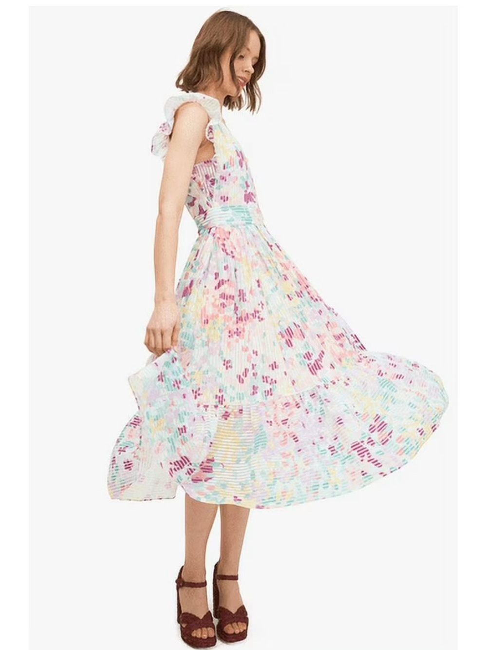Kate Spade New York Women's Cream Painted Petal Burnout Dress size 10